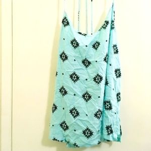 No boundaries Teal aztec racerback tank top Sz 3X